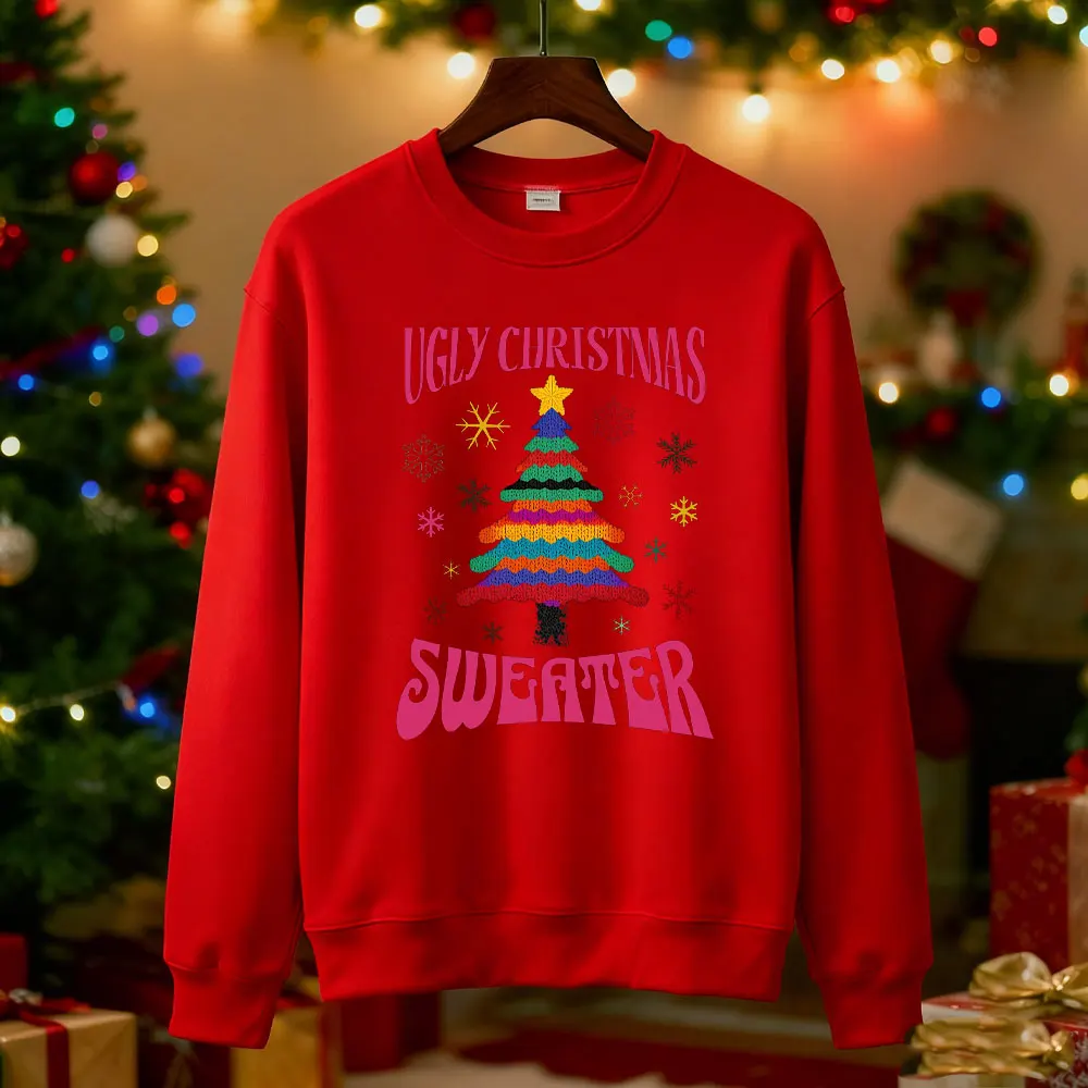 Lelijke kersttrui Boomsweater Vakantie Hoodie Feestelijke seizoenskleding Kerstfeest Outfi Wintermode Truien Heren Dames