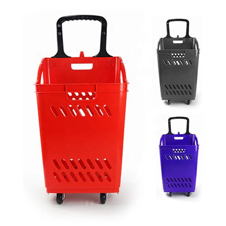 

Supermarket Plastic Shopping Cart Shopping Basket Plastic Retail Store Carry Supermarket Shopping Trolleys