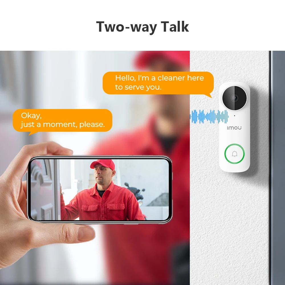 IMOU DB61i Video Doorbell Smart Home 5MP 164° Wired WiFi Door Bell IP65 Active Deterrence Night Vision Security Camera Human Det