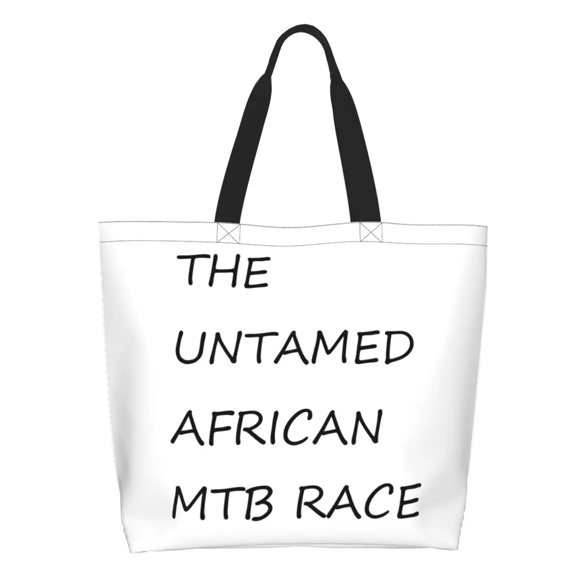 The Untamed African MTB Race Grocery Shopping Tote Bags Women Cute Bicycle Canvas Shoulder Shopper Bags Large Capacity Handbags