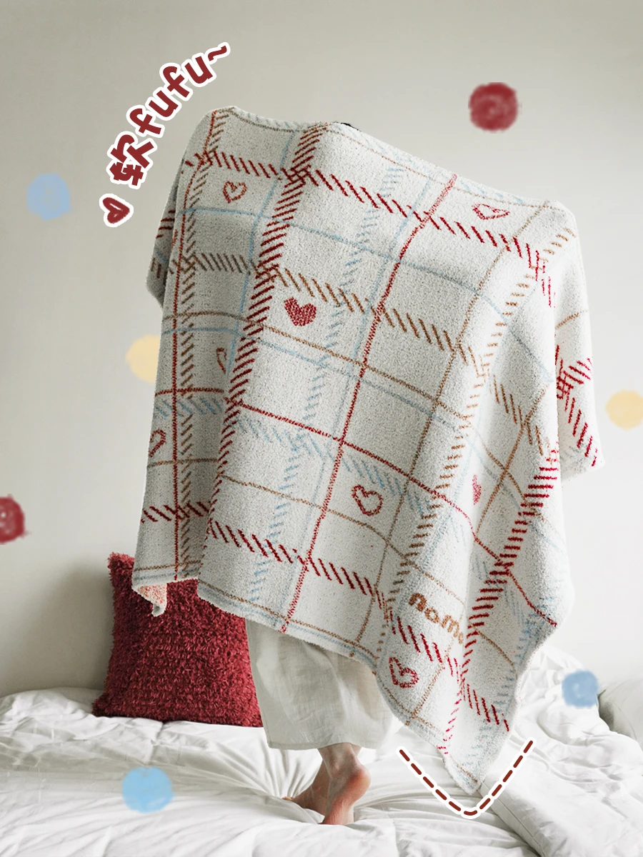 

Оригинальное милое утолщенное одеяло-плед Namo Love Series с сетчатым узором, теплое, из полиэфирного волокна, для сна и отдыха на плечах