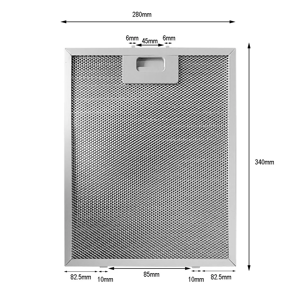 340x280x9mm Stainless Steel Perak Range Hood Filter minyak Filter minyak Filter minyak pelat penyaring Range Hood aksesoris