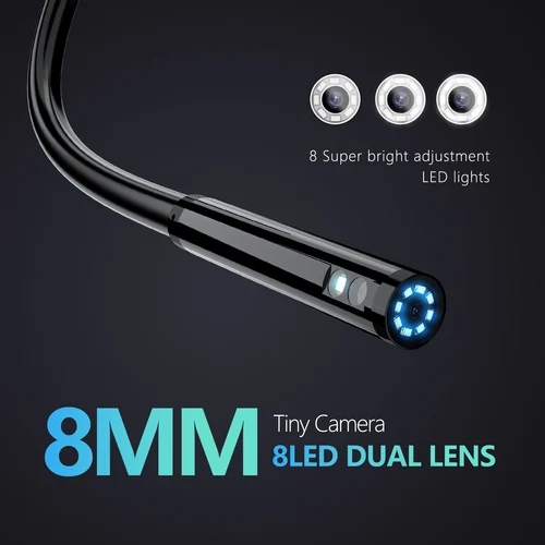 Imagen 2 del producto Cámara endoscópica IPS de 4,3 pulgadas, herramienta de boroscopio Digital de lente única y doble de 1080P, Cable de cámara de drenaje de serpiente IP67, dispositivos para hombres