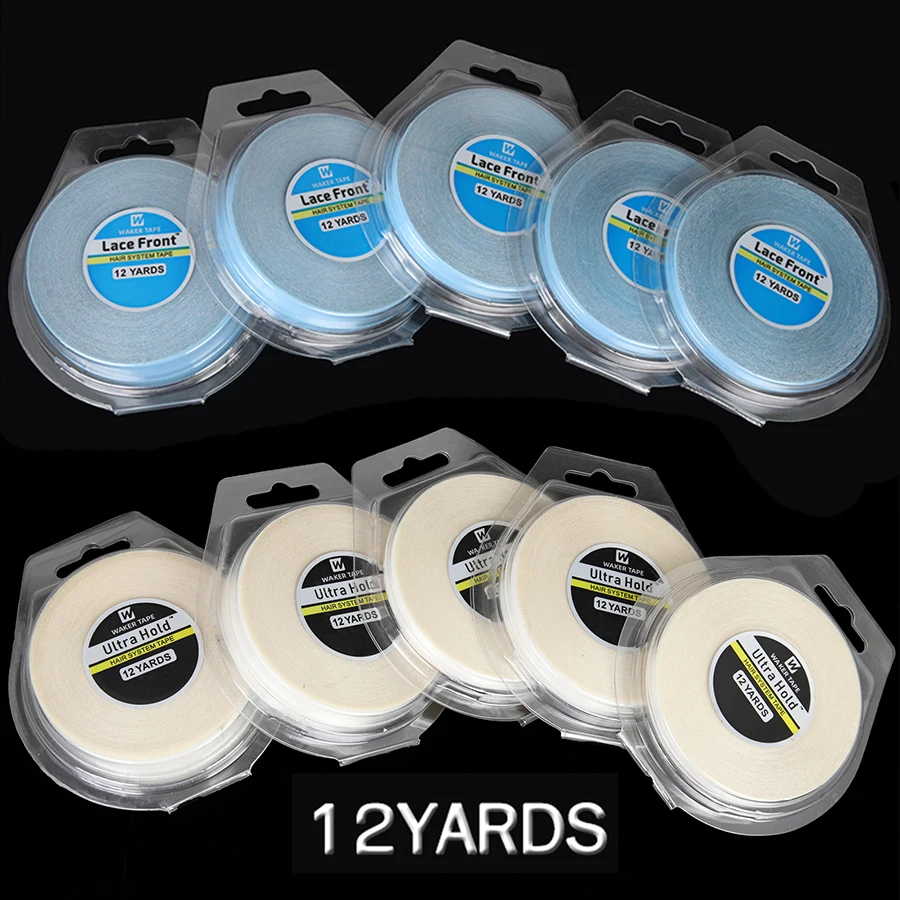 

12Yards 0.8/1.0/1.27/1.97/2.54Cm Width Blue/White Lace Front Tape Double Side Tape Lace Front Tape Hair Extension Tape Adhesive