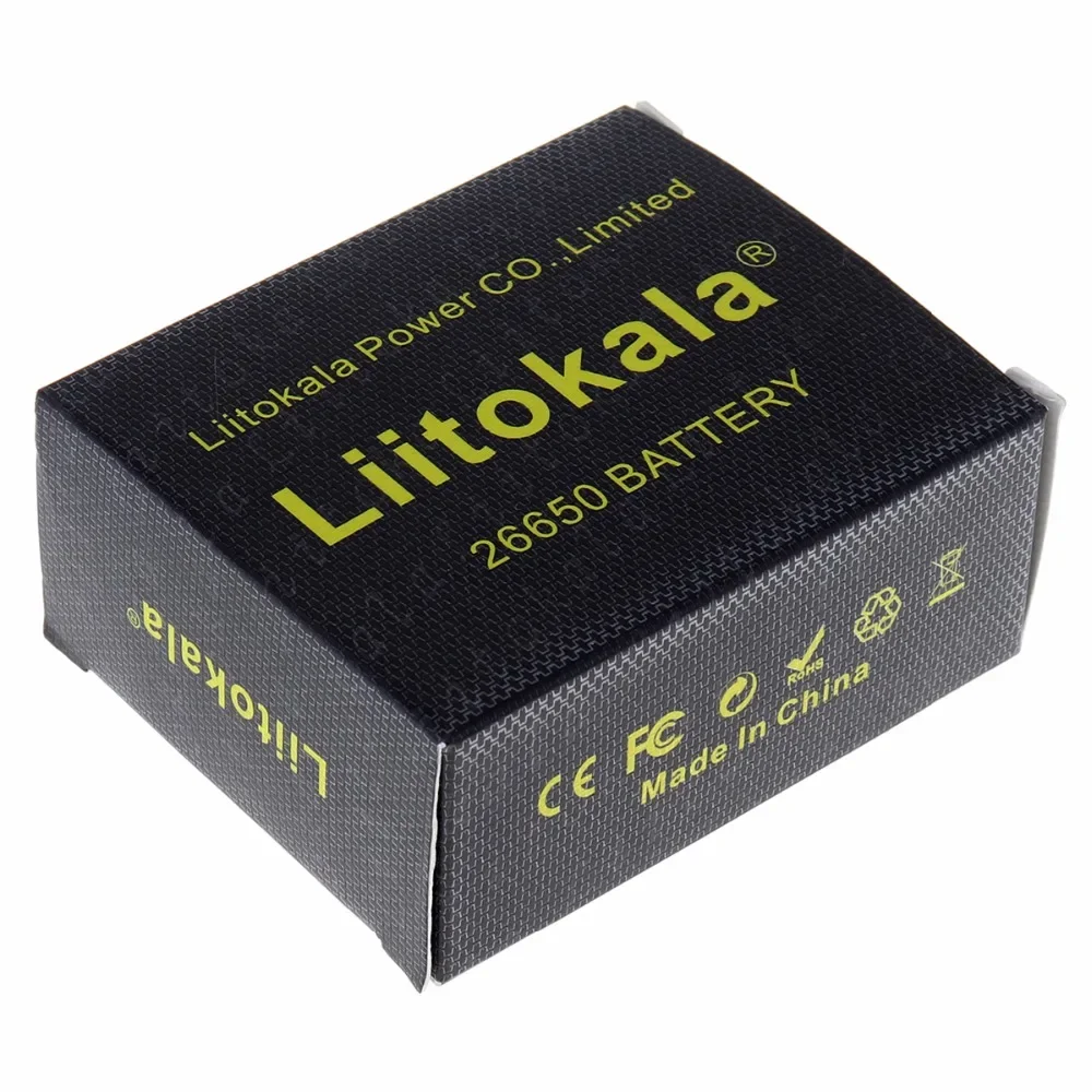 LiitoKala Lii-50A Pointed 3.7V 26650 5000mA Rechargeable batteries Discharger 26650-50A 20A Power battery for flashlight E-tools