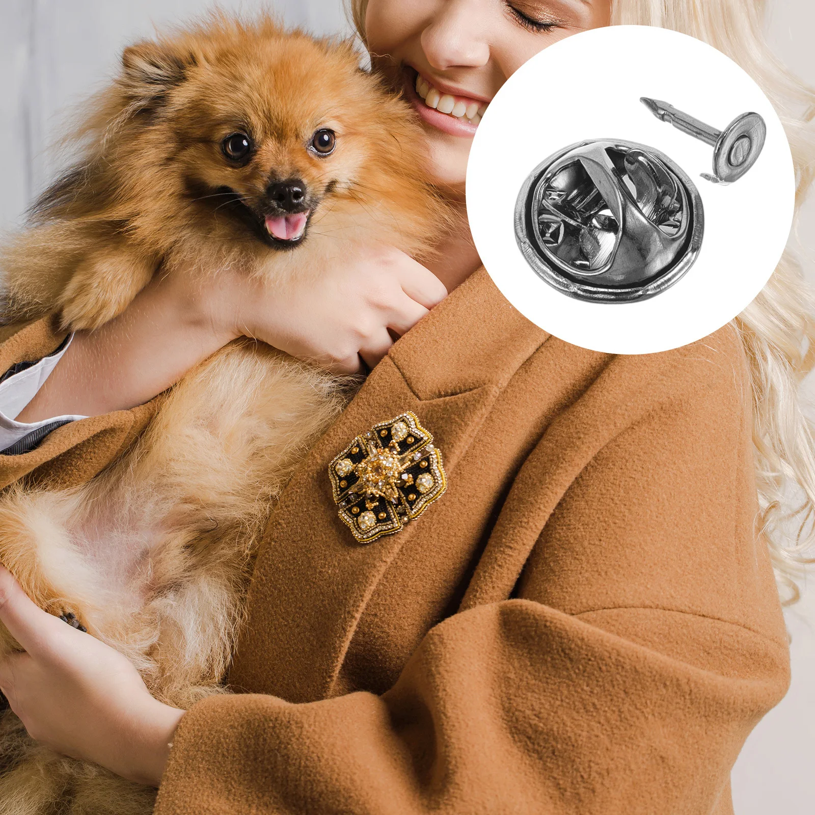 30Sets Metal Butterfly Clutch Pin Backs Strong Secure Locking for DIY Brooch Lapel Pin Craft Making Badge Accessories