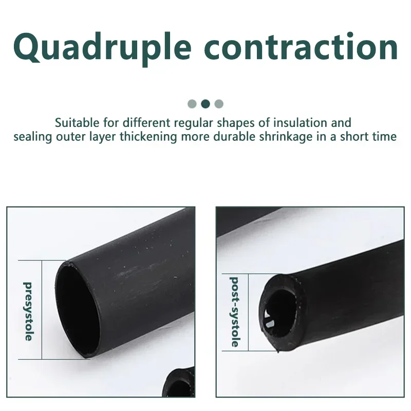 10/50/100 Meter Dia 2.4-25.4mm Heat Shrink Tube 3:1 Ratio Adhesive Lined Polyolefin Thermal Cable Sleeve Insulated Black/Red
