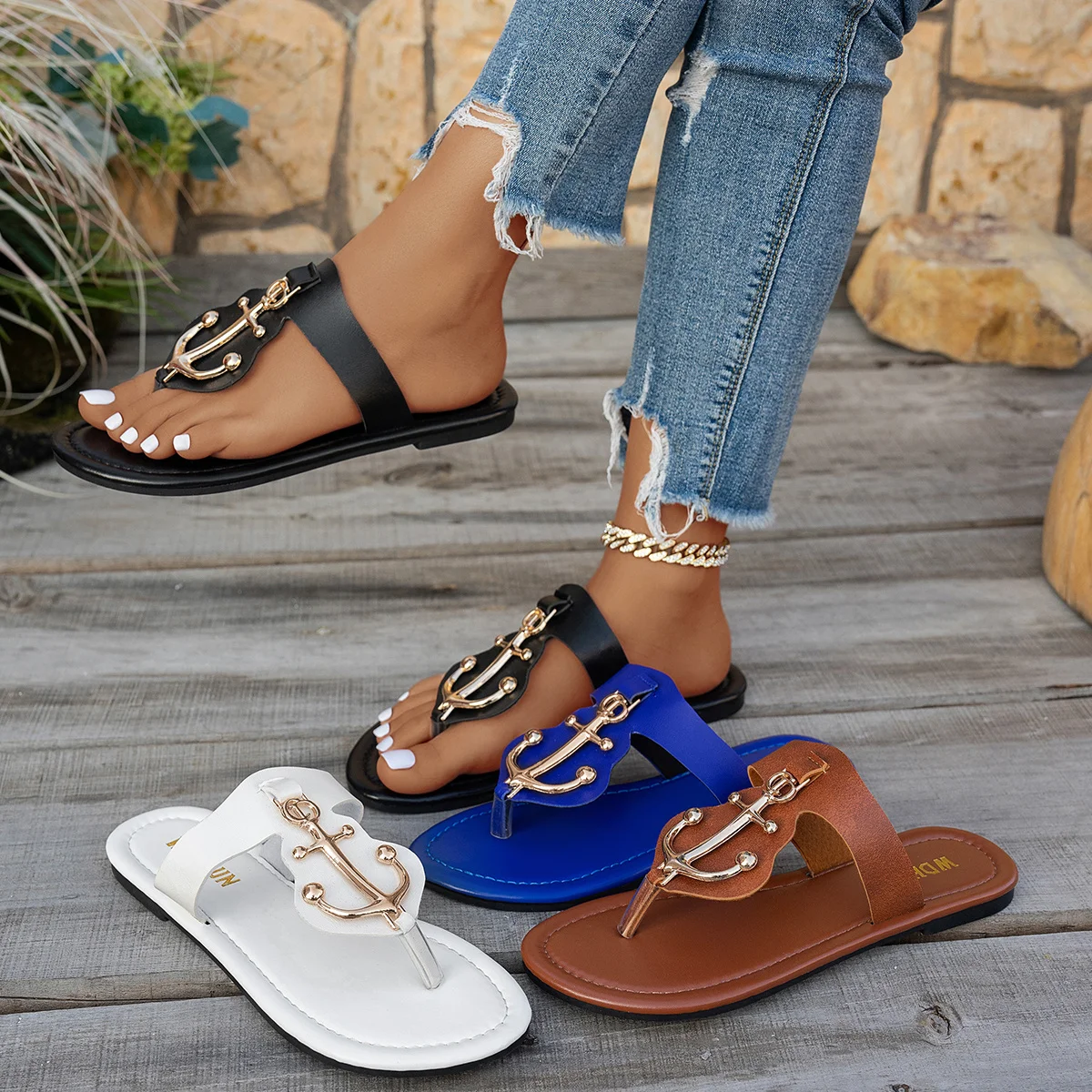Damen Freizeitsandalen Für Den Sommer, Flache Zehentrenner_voghion.com