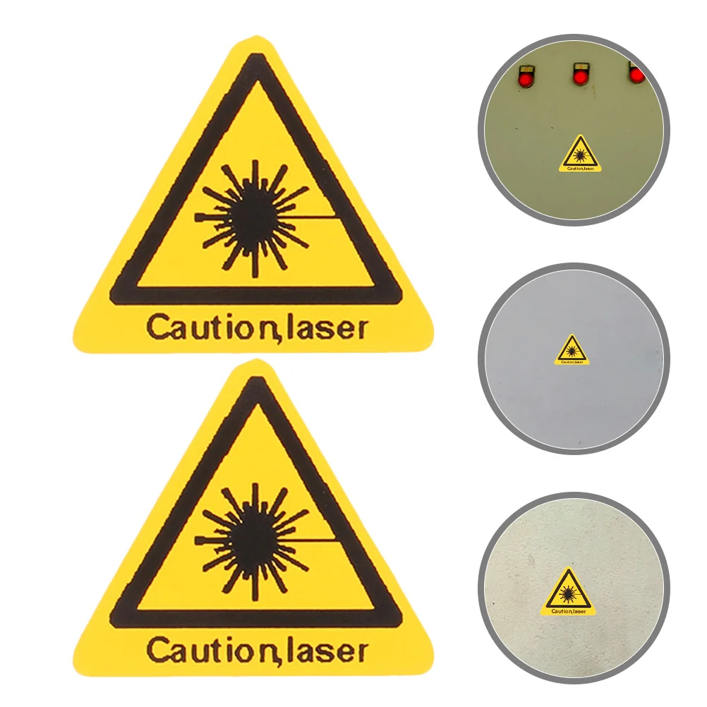 30Pcs Laser Warning Labels Bright Safety Signs for Industrial Factory Lighting Caution Stickers Wear Resistant Waterproof