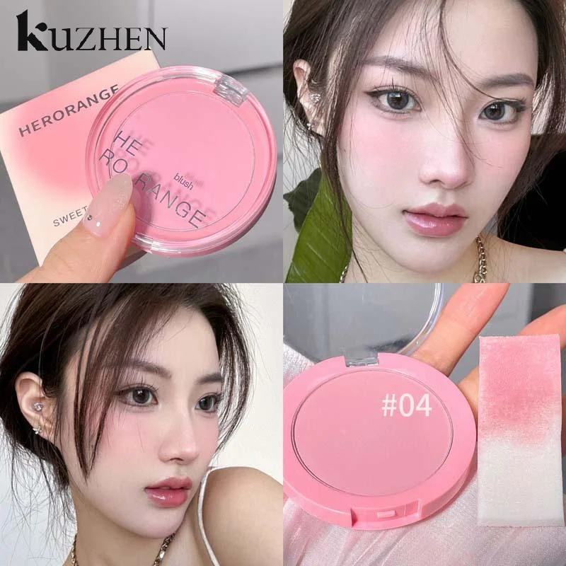 【HERORANGE】Palette di fard per il viso Fard opaco in polvere pressata impermeabile a lunga durata per il contorno delle guance Cosmetici da viaggio