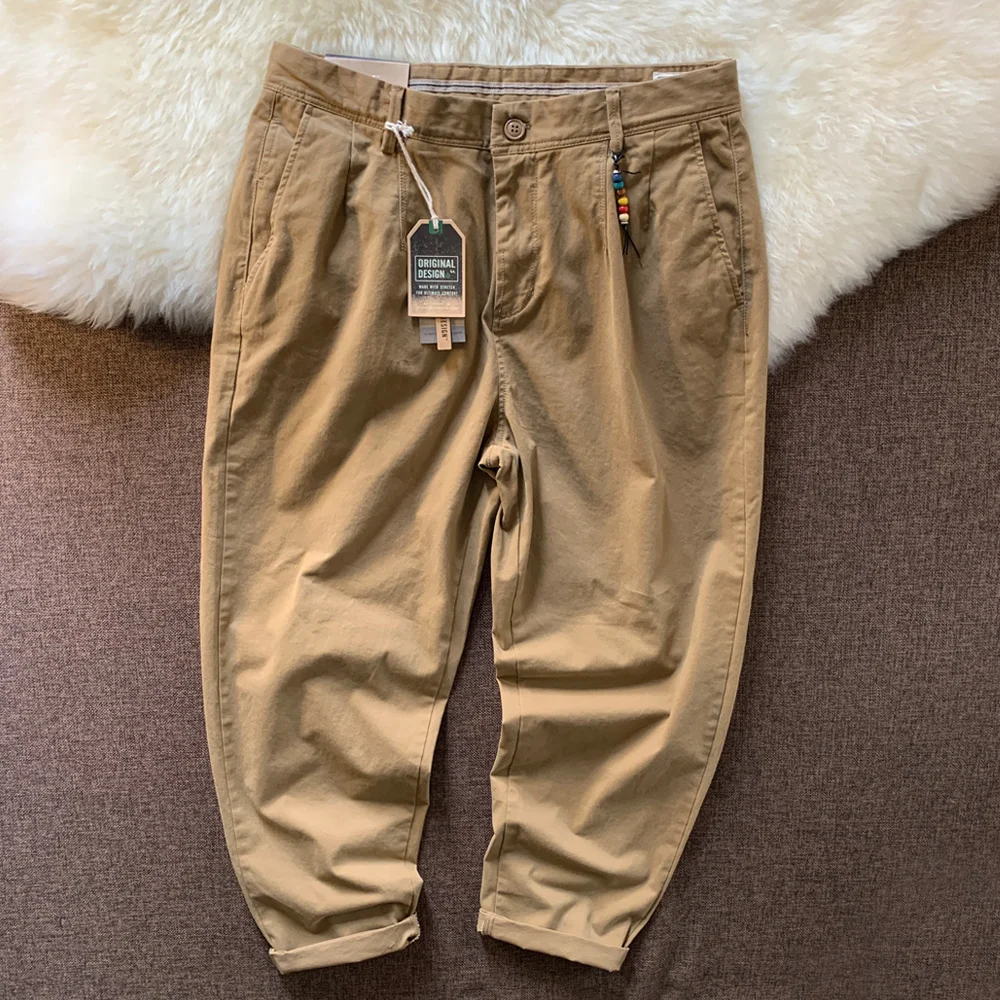 

Ретро-американские рабочие брюки для мужчин: свободные, модные, прямые, повседневные, трендовые, длинные, весенне-осенние, новые, молодежные, стильные, энергичные.