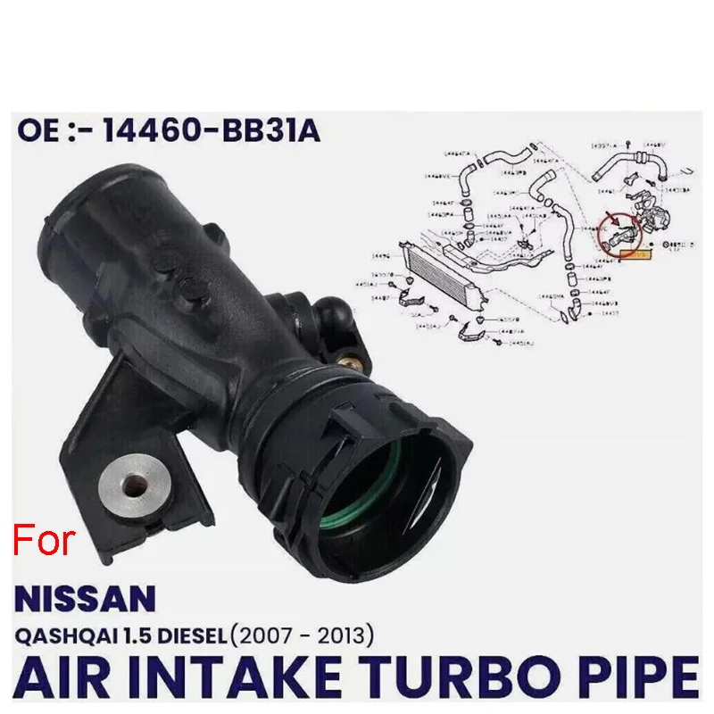 

AIR INTAKE INTERCOOLER TURBO PIPE TUBE FOR NISSAN QASHQAI 1.5 DIESEL 14460-BB31A