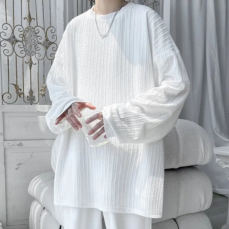 Men's Textured Long Sleeve T Shirt Casual Base Layer Tops Fall Winter