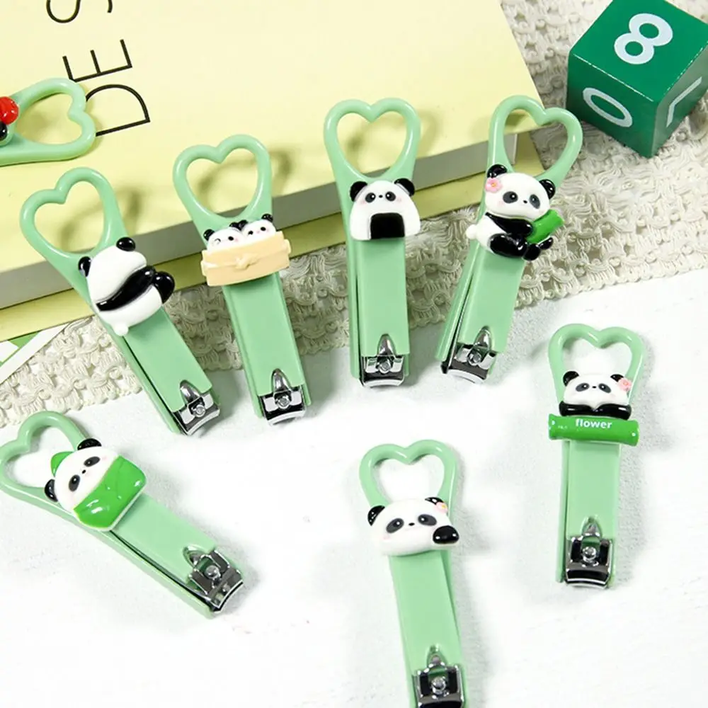 Panda dos desenhos animados Nail Clippers, evitar salpicos, cortador de unhas afiado e durável, uso prático encantador, ferramentas de cuidados com as unhas