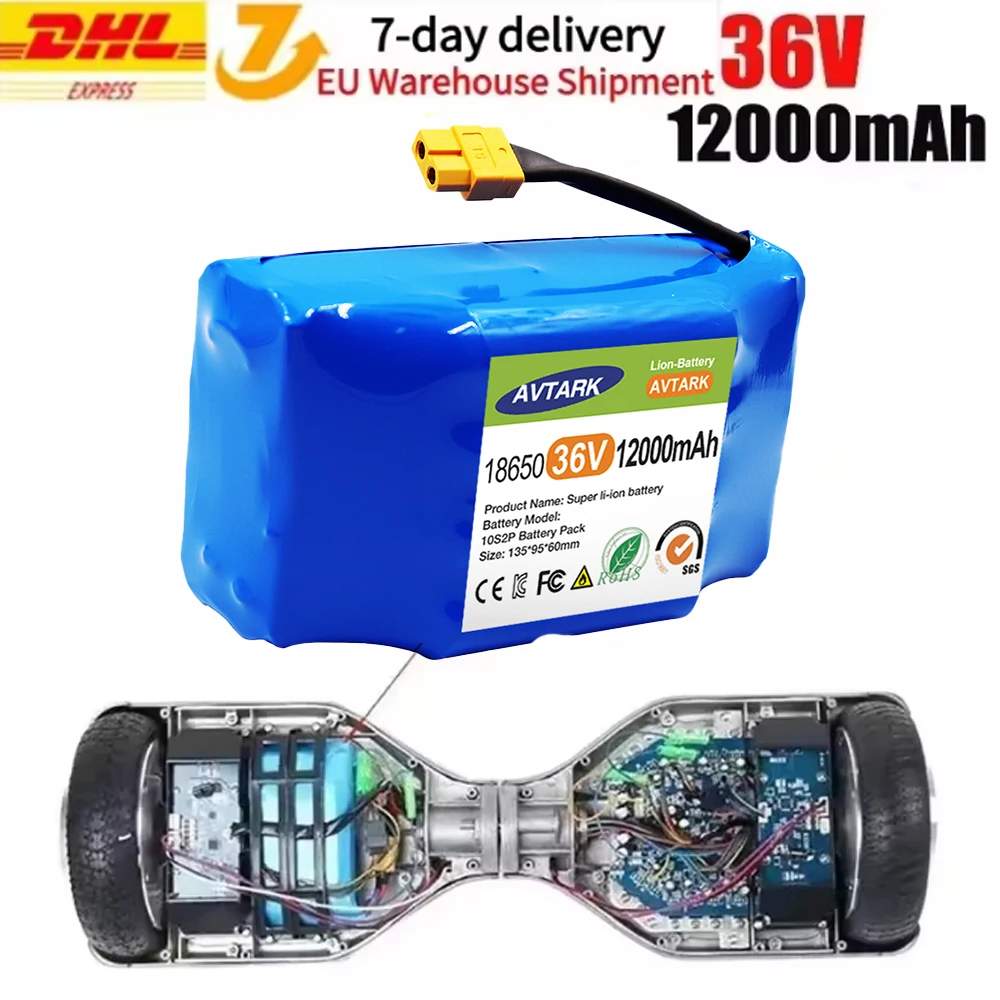 

Genuine 36V 4.4Ah 10s2p Battery Packs Rechargeable Lithium Ion Battery for Electric Self Balancing Scooter HoverBoard Unicycle
