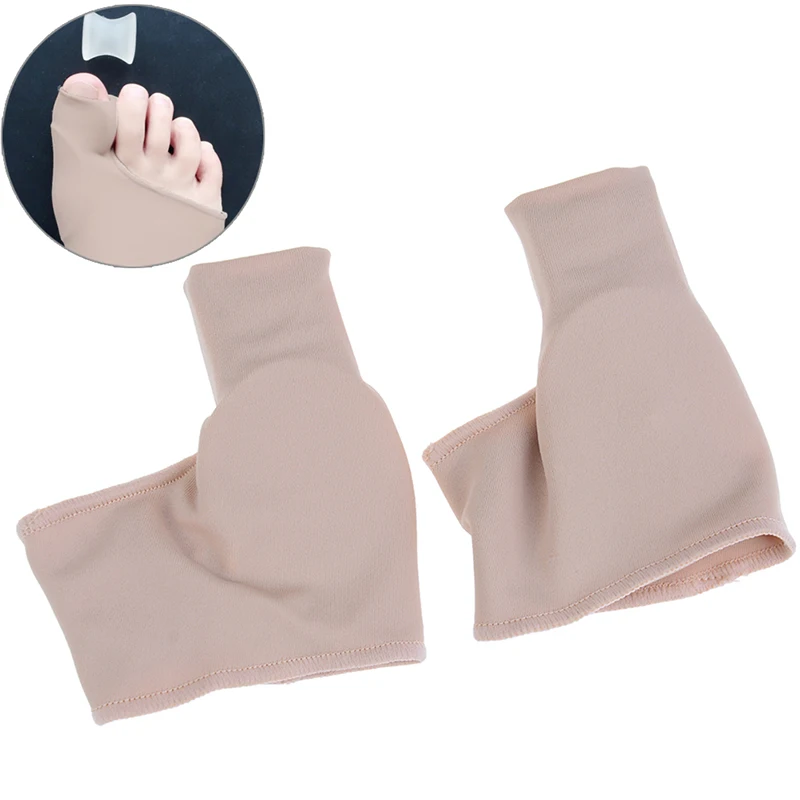 2Pcs Hallux valgus straightener fabric gel toe bunion corrector pad protector Feet Care Skin Repair Cushion Half-yard Socks