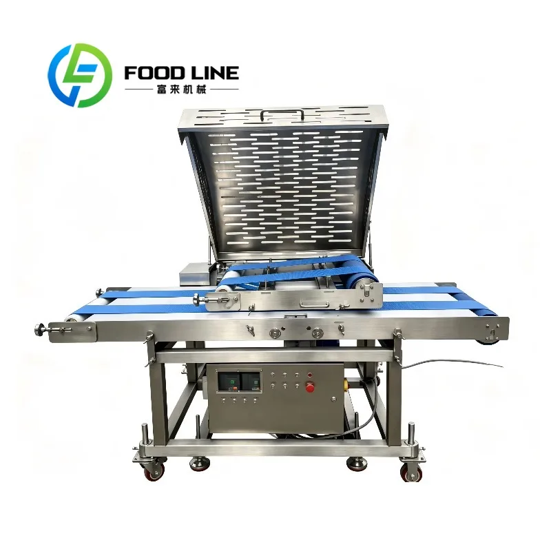 Conveyor Belt Meat Cutting Machine, Height‑Adjustable Frame Convenient Material Connection Commercial Belt‑Feed Meat Cutting