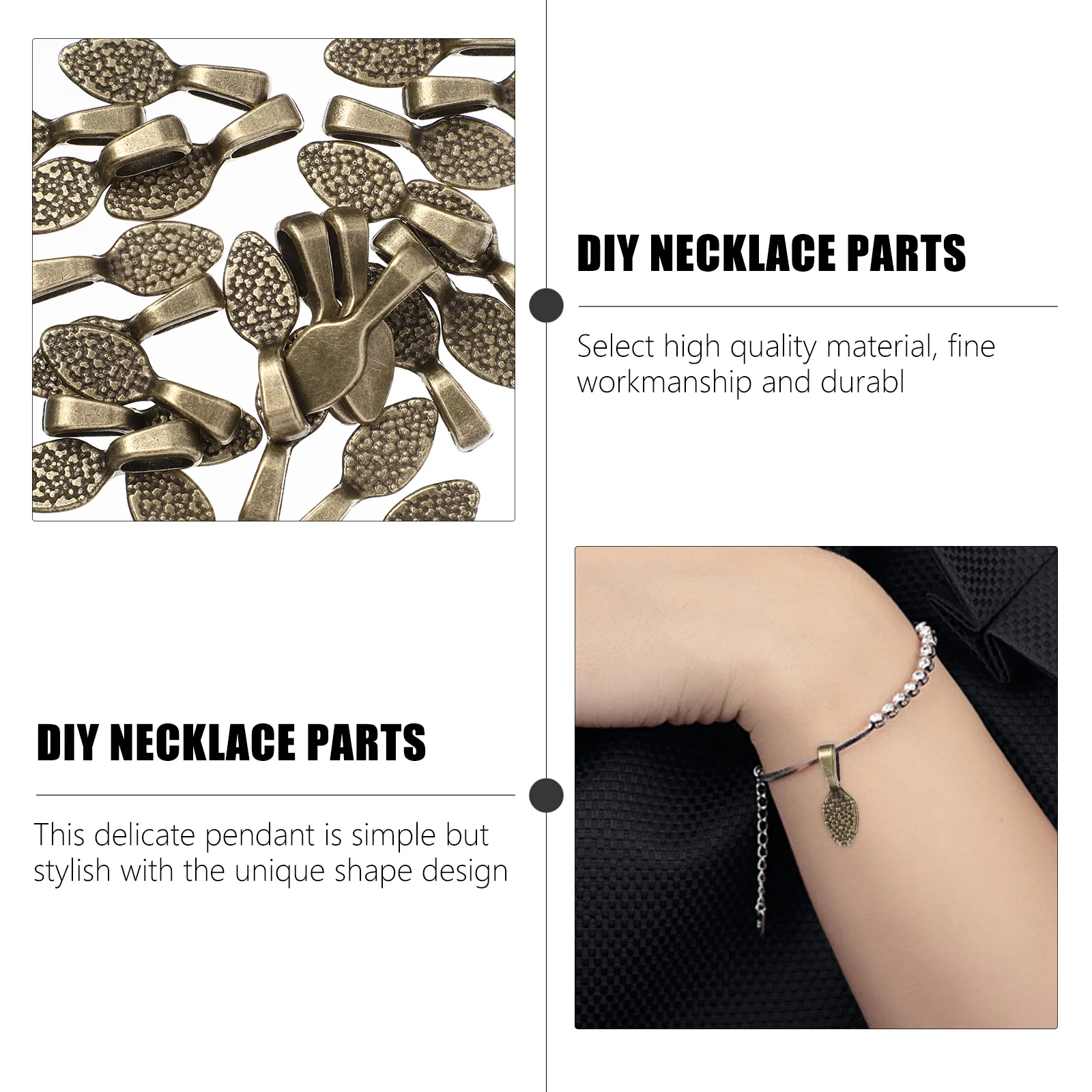 

100Pcs DIY Necklace Charm Alloy Shovel Accessories Pendant for Necklace Making Jewelry DIY Charms Gifts Pendant Charm