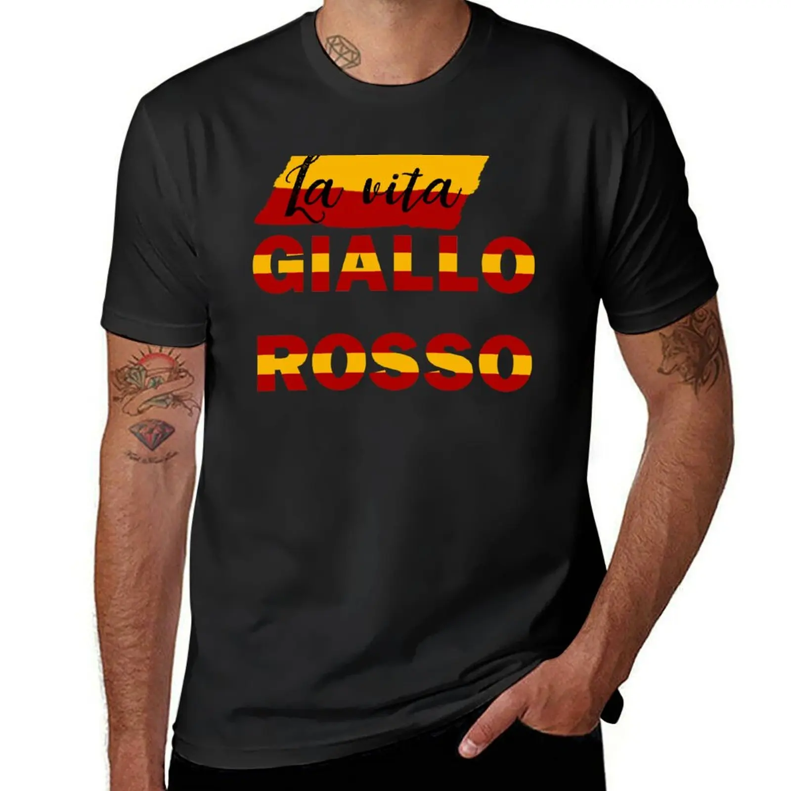 La Vita Giallo Rosso T-Shirt summer clothes quick drying customs design your own summer tops oversized t shirts for men