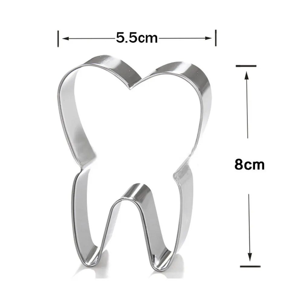 3Pcs Stainless Steel Cookie Cutters Unique Toothbrush Toothpaste Tooth Shape DIY Biscuit Mold Pancake Fondant Candy Baking Craft
