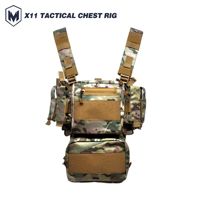 Camo Tactical Chest Rig with Molle System for Outdoor CS Simulation Harness Vest with Magazine Holders for Airsoft Vest child motorcycle seat strap child motorcycle harness adjustable with two handles adjustable non slip strap universal motorcycle