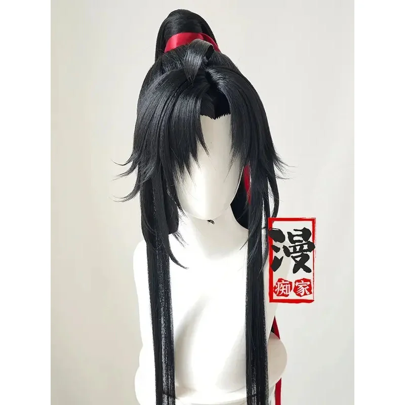 

Wei Wuxian Styled Wig Grandmaster Of Demonic Cultivation MDZS Lan Wangji Black Long Ponytail Hairstyle Customized Wigs Props A5I
