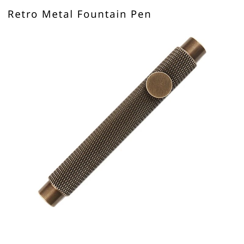 

Scalable Retro Metal Fountain Pen For Students Vintage Brass Pens EF/F/Bent Mini Portable School Office Supplies Stationery