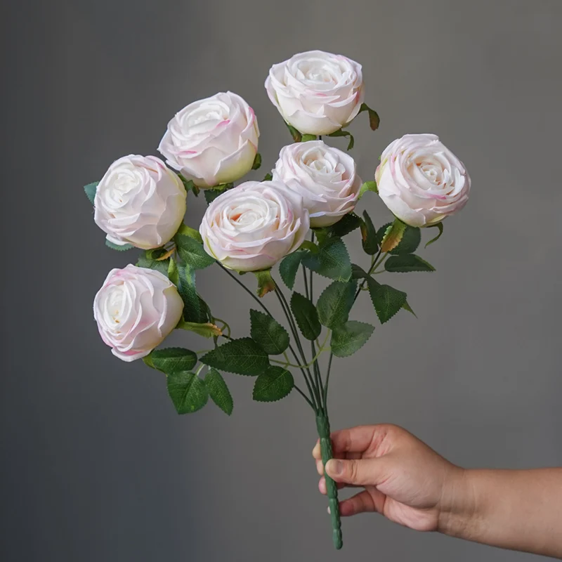 1PC High-End 7-kopf Lmperial Konkubine Rose Simulation Langsam Hochzeit Halle Dekoration Gefälschte Blume Wohnzimmer dekoration – Detail 8