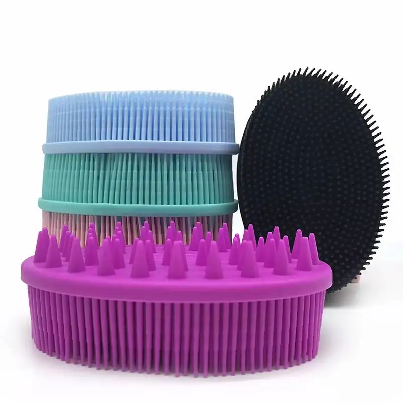 Soft Silicone Brush Wash Bath Shower Exfoliating Skin Fit For Baby Adult Bath Brush Shampoo Head Massage Brush Siliconebrush