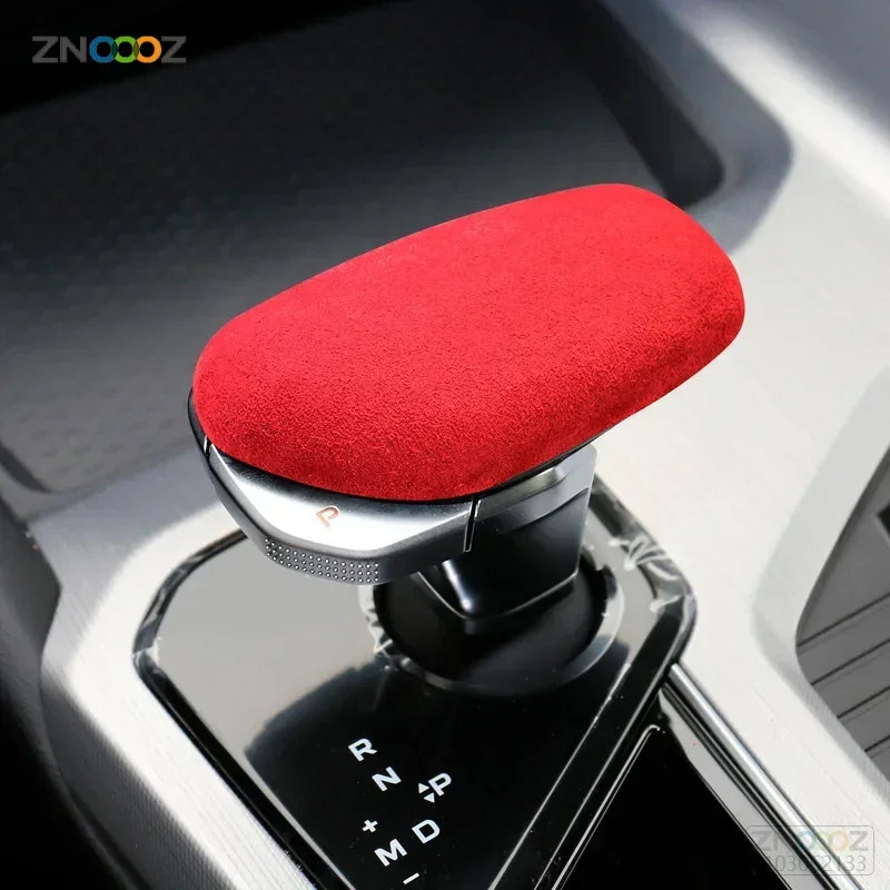 For Geely Series-Boyue Xingyue Xingrui  Suede Car Shift Head Knob Cover Styling Sticker Trim Cap Frame Protective Decor