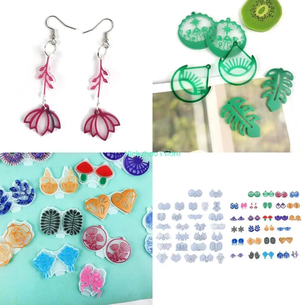 

E15E 28Pcs Geometry Earring Pendant Mold Pendant Decor Multiple Styles Irregular Mold