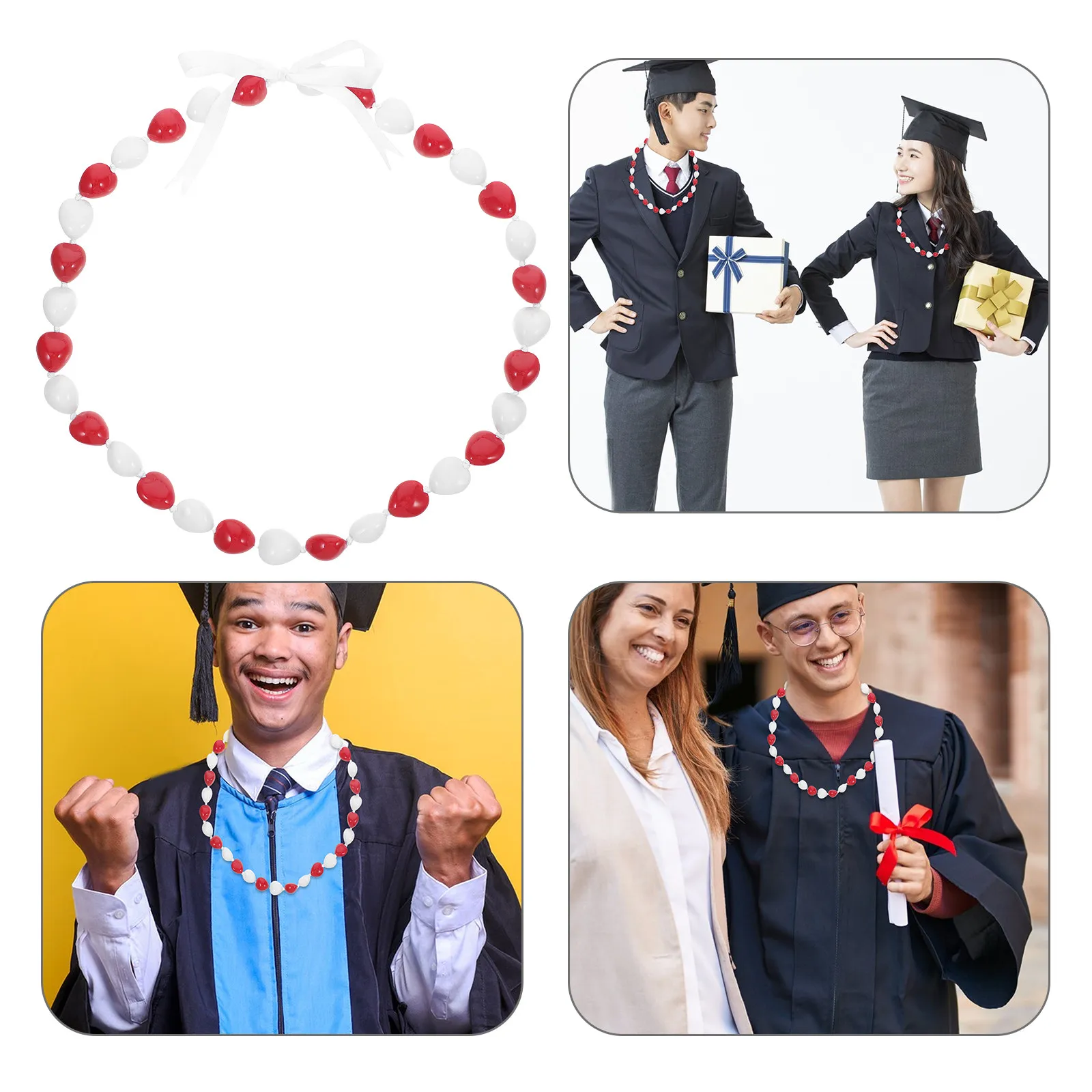 

Гирлянда-ожерелье из акриловых бусин для выпускного вечера с лентой-застежкой, украшение для фотозоны, аксессуар для праздничной вечеринки, ювелирное изделие