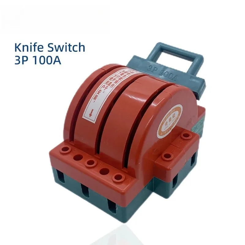 3P 100A Knife Switch Power Supply Rotary Toggle Double Throw Two-way Three Phase Three Wire Thickening Copper