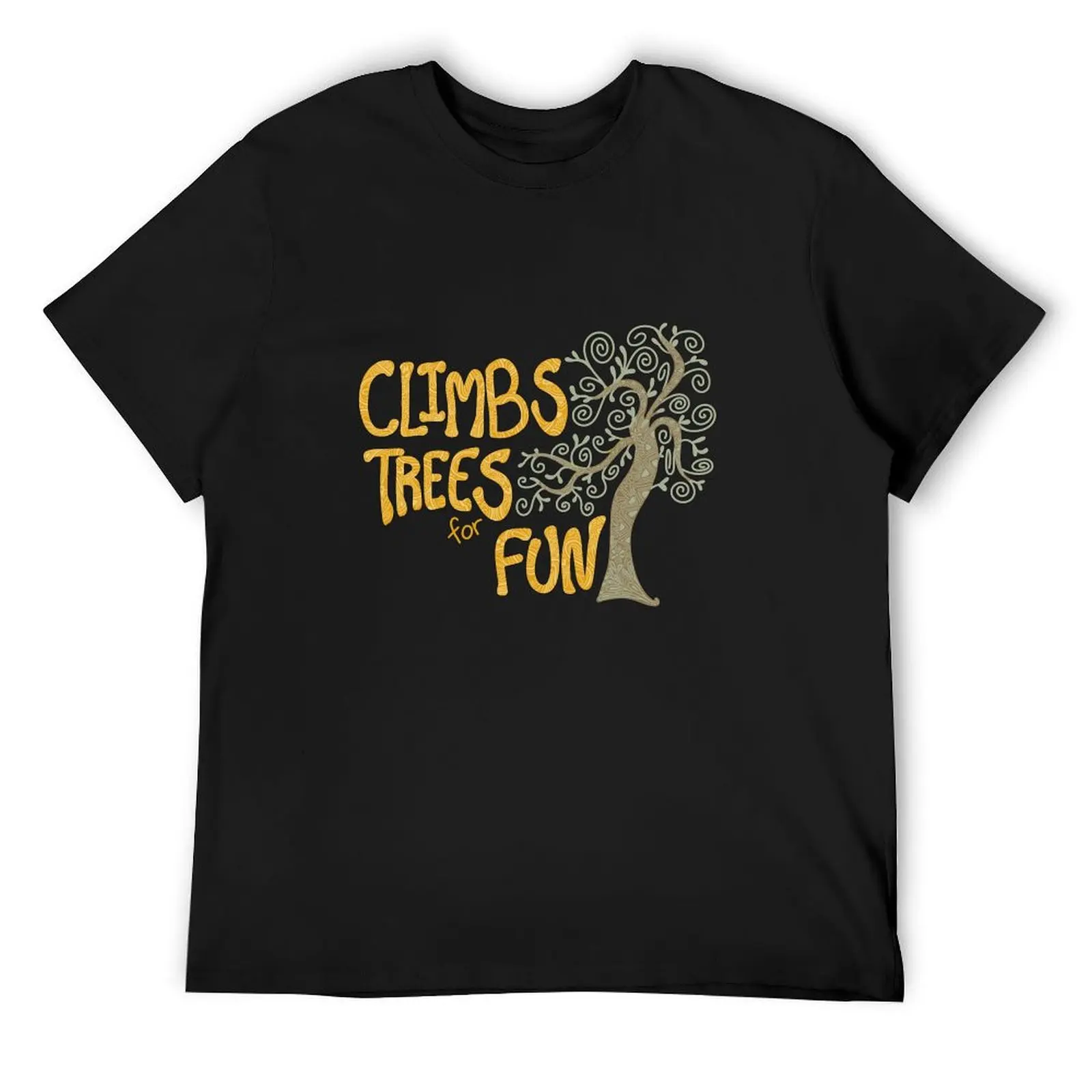 Climbs Trees for Fun Zentangle Nature Lover Adventure T-Shirt vintage clothes sublime t shirts for men