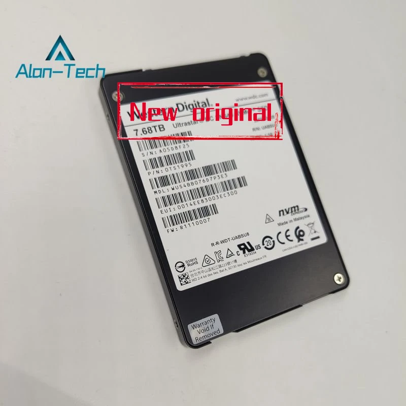 جديد W-D SN640 7.68T SSD WD WUS4BB076D7P3E3 الولايات المتحدة 2 خادم الحالة الصلبة محرك سامسونج تيار مستمر NVMe مركز البيانات القرص الصلب