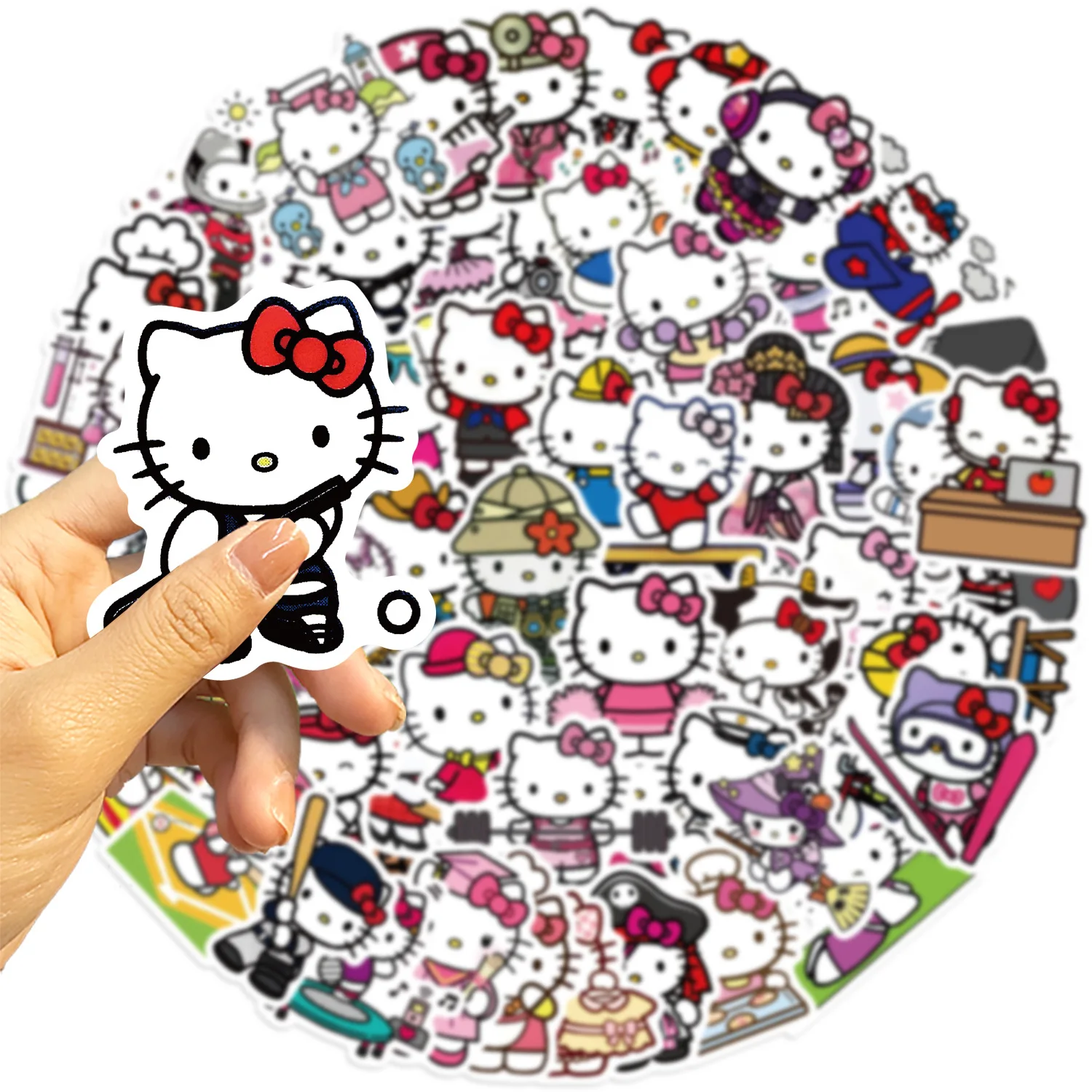 

10/30/60PCS Sanrio Hello Kitty Cartoon Sticker Kawaii Cute Graffiti DIY Skateboard Scrapbook Water Cup Waterproof Decal Kids Toy