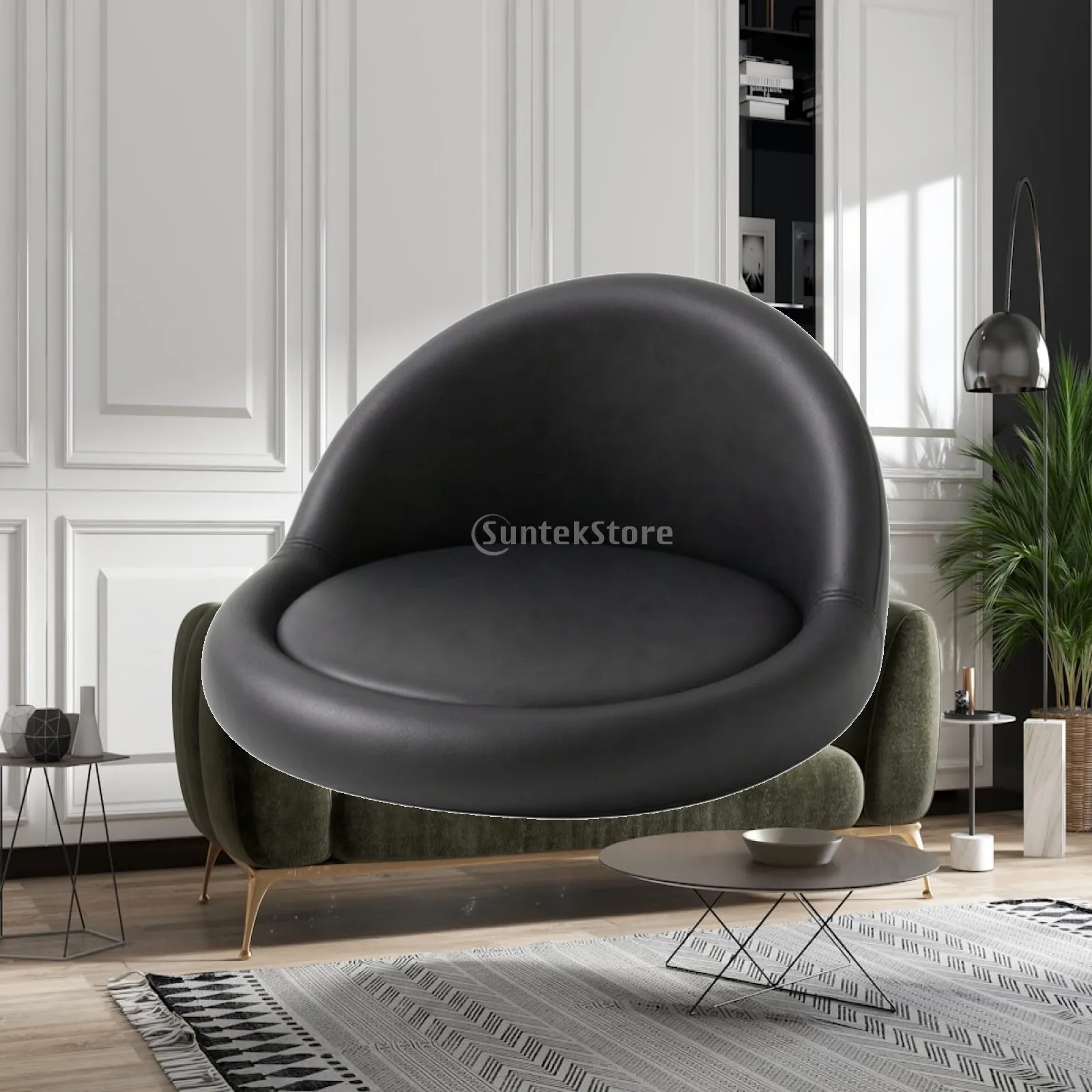 Bar Stool Seat with Backrest Rounded Bar Stool Replacement Seat Easy to Install Wear-Resistant for Kitchen Counters
