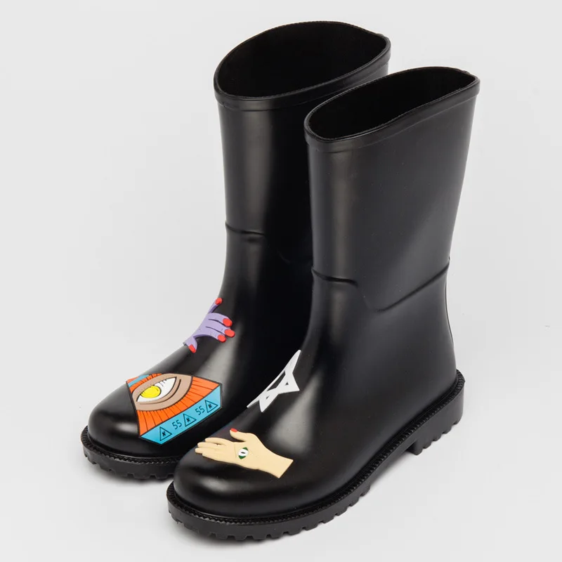 Bottes de pluie en caoutchouc pour femmes, nouveau modèle 2023, mi-mollet, imperméables, antidérapantes, chaussures de pluie, AL58