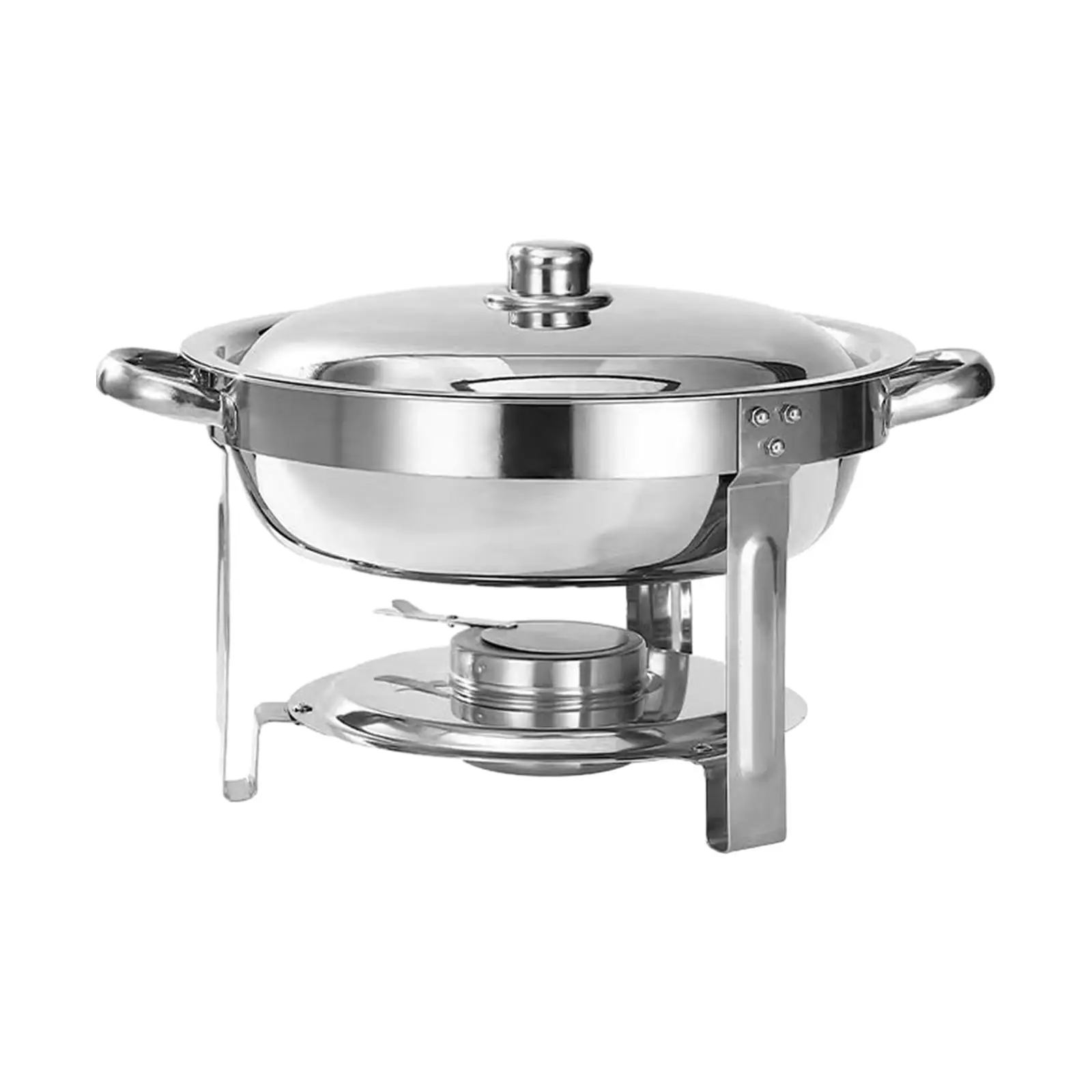 Round Catering Warmer Server 4.5L Catering Food Warmer for Serving Event Cooking Chafing Banquet Soup Stock Pots Parties