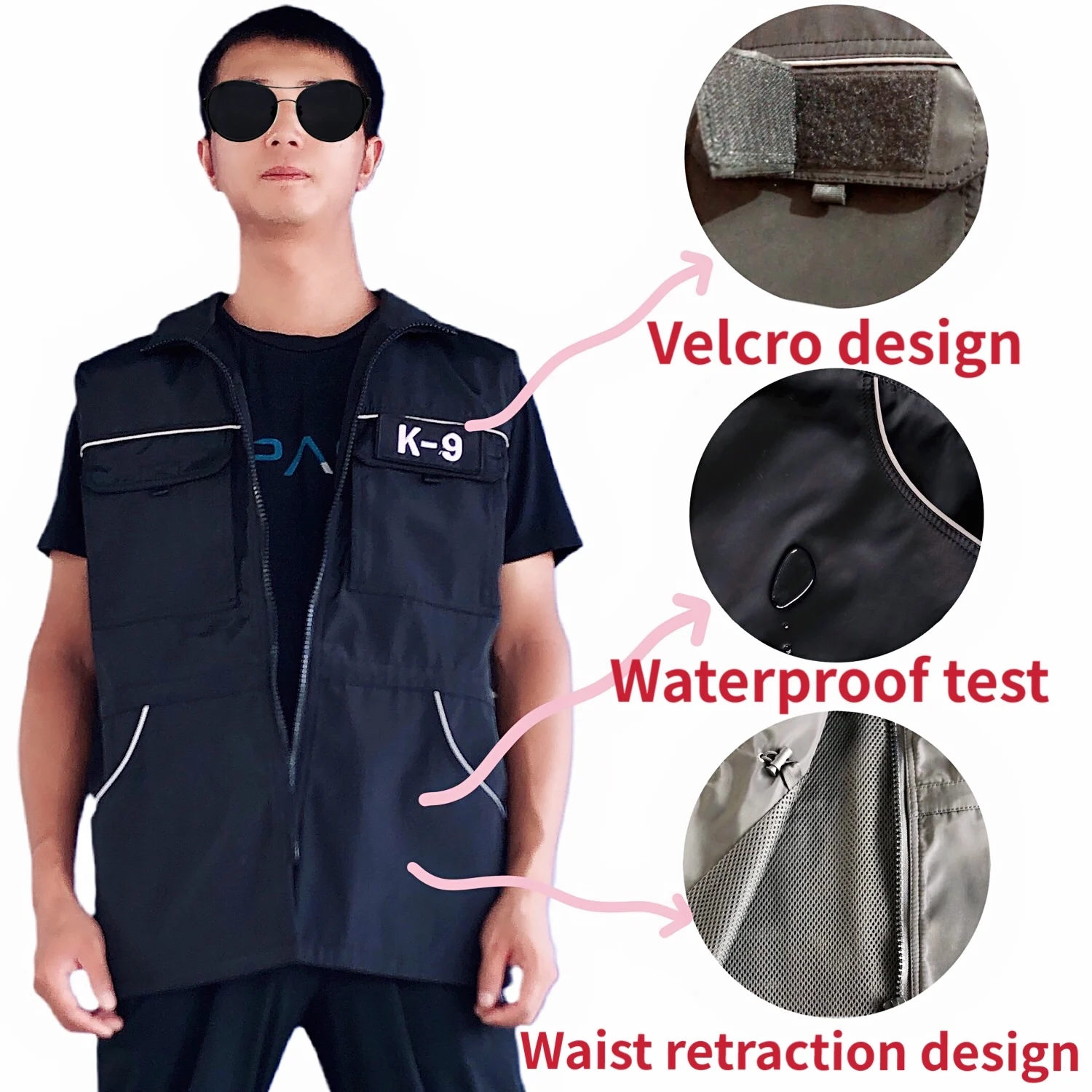 K9 Dog Training Special Clothes Overalls Uniforms Professional Waterproof Big Pocket Multi-function Reflective Vest Sports Type