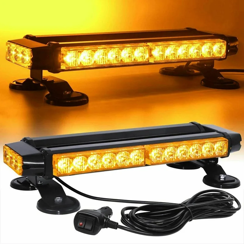 LED Strobe Light Bar Emergency Hazard Warning Safety Beacon Lights Work Light Bar 30 LED Vehicle Warning Light Waterproof