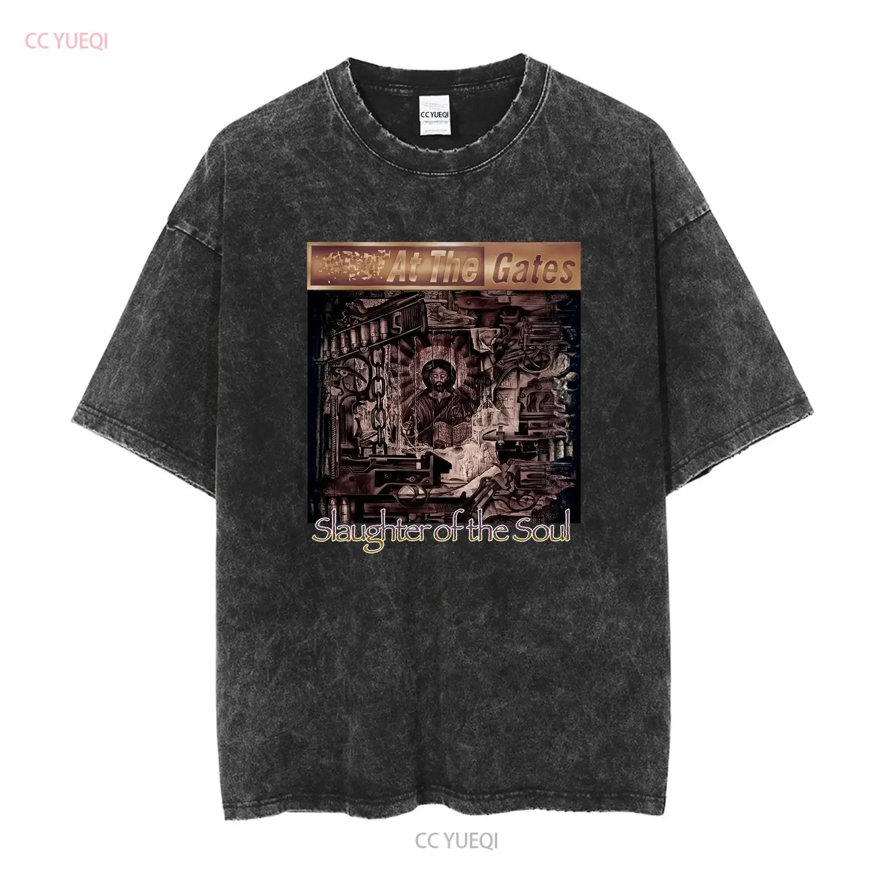 At the Gates Slaughter of Soul Rare Death Metal Band T Shirt L vintage Washed Stretched Top For Everyday Wear Stylish