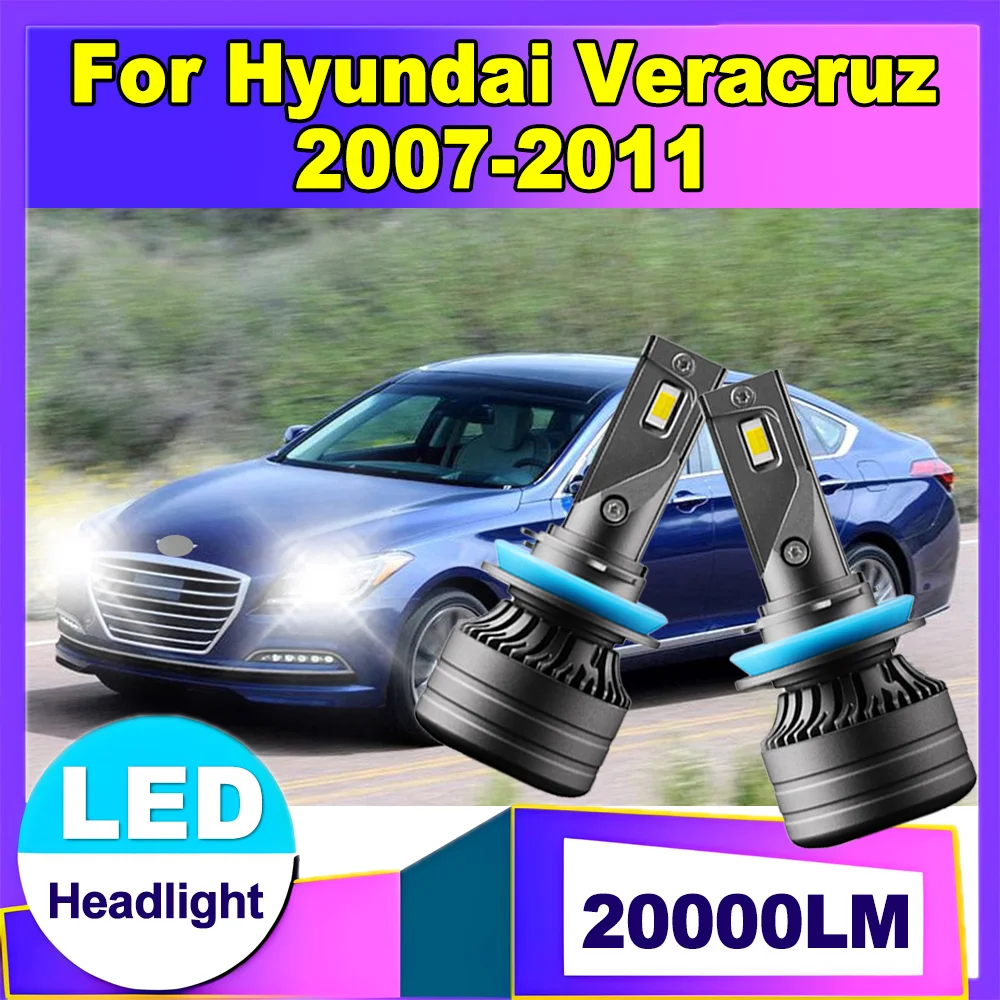 

2PCS High Power H11 H8 H9 6000K Super Bright White LED Headlight 20000LM 120W Plug and Play CSP For Hyundai Veracruz 2007-2011