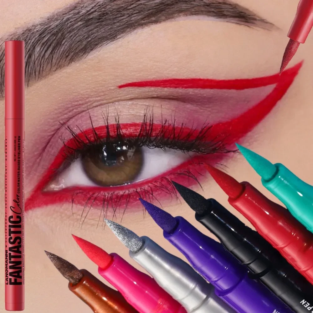 12 Colors Red Purple Eyeliner Liquid Matte Quick-Drying Smudge-Proof Smooth Eye Liner Pen Long-Lasting Eyes Makeup Cosmetics