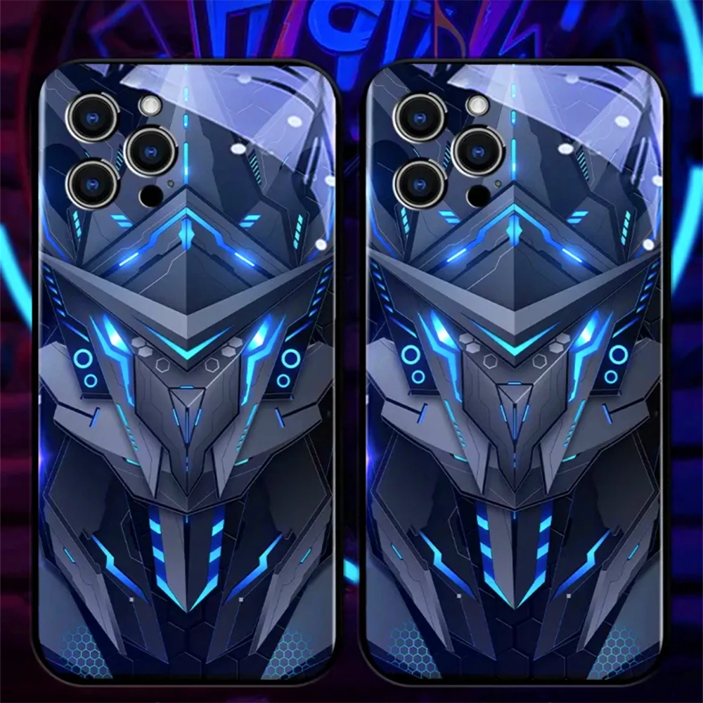 Cooles Sturm-Mech-Design Leuchtende Handyhülle LED-Licht Glasabdeckung für Samsung Galaxy S26 S25 S24 S23 S22 S21 S20 FE Plus Ultra – Detail 37