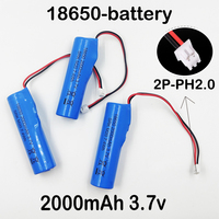 Original 3.7V 2000mAH Rechargeable Lithium Battery 18650 Li-ion with PCB PH2.0-2P Battery for Fishing LED Light Bluetooth 4.2V