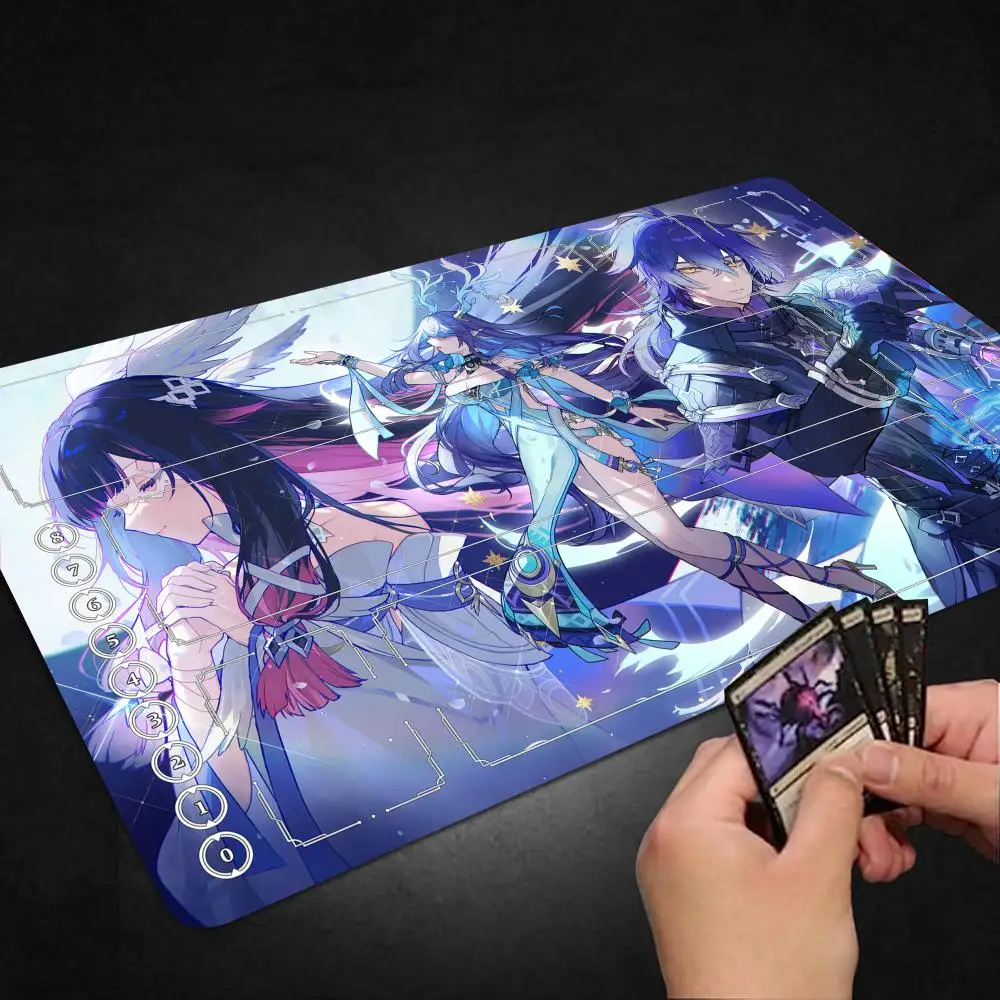 

Волшебный коврик для мыши 35*60 см, коврики для карт в стиле аниме, коврики для карт «сделай сам», Battlefielded Kaisa Card Battle Mat, настольная игра для одного игрока, боевой игровой коврик LOL