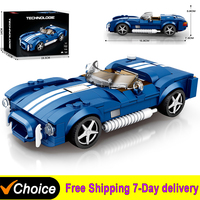 NEW AC COBRA Sports Car Building Block Creative City Vehicle Classic Car Model Bricks Desktop Display Toys For Kids Holiday Gift