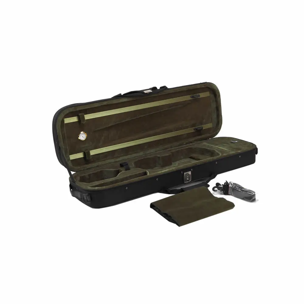 High-Quality Violin Case 4/4 with Hygrometer, Black Case