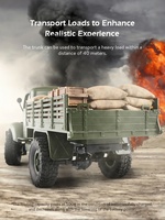 JJRC Q60 1:16 Rc Car 2.4g 6wd Simulation Six-Wheeled Military Truck Off-Road Model Children'S Car Rc Christmas Gift Toy Powerful